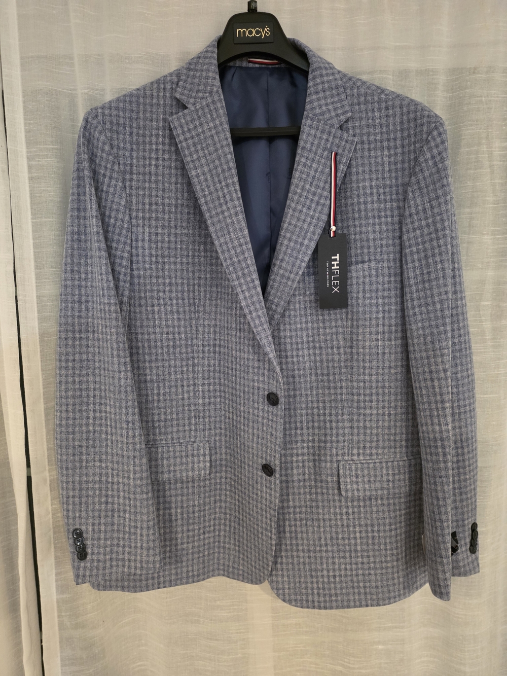 Tommy Hilfiger New Blue Houndstooth Sport Coat